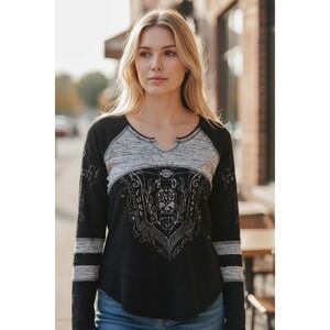 Harley-Davidson Women's Thermal Long Sleeve Top | Skull Crest | Size M